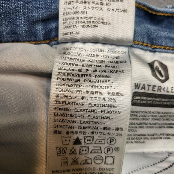 Levi's 312 Jeans Womens Size 32 Blue Shaping Slim Stretch Distressed Denim - Picture 3 of 11